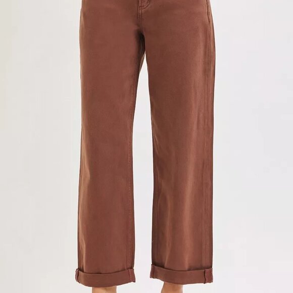 RISEN Full Size Tummy Control Mid Rise Ankle Barrel Baggy Plus Size - Picture 2 of 6